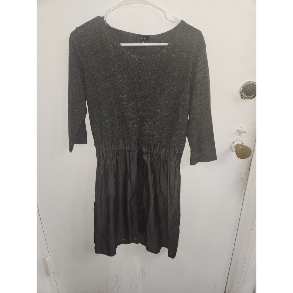 Clu Usa graphite dress tunic waisted pockets M